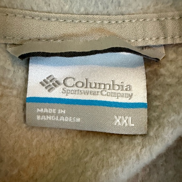 Columbia Full Zip Fleece Hoodie Men’s XXL Beige Tan Jacket Outdoor Hiking Casual - Picture 2 of 10